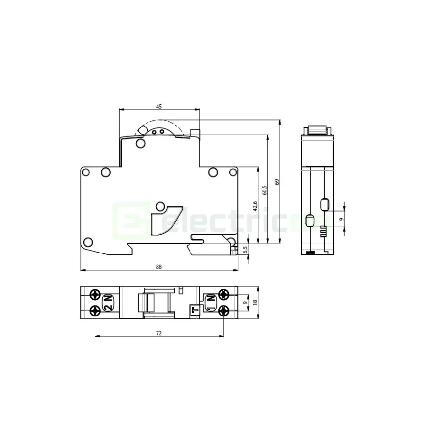 RCBO diferențial ETI KZS-1M-UNI 10A 10mA tip A - 002176012