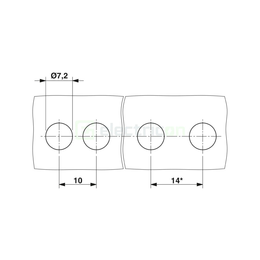 Bloc terminal VDFK 4 Phoenix Contact 0.2-6mm² panou