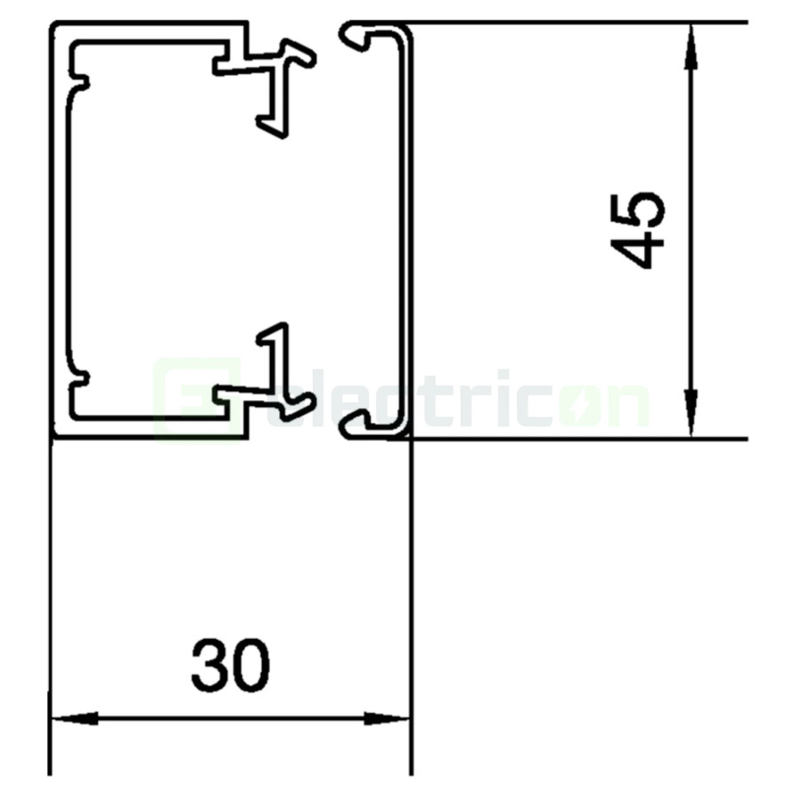 Canal cablu PVC LFH 30x45mm alb Hager LFH3004509016