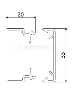 Canal cablu PVC LFH 20x35mm alb Hager LFE2003509016 2
