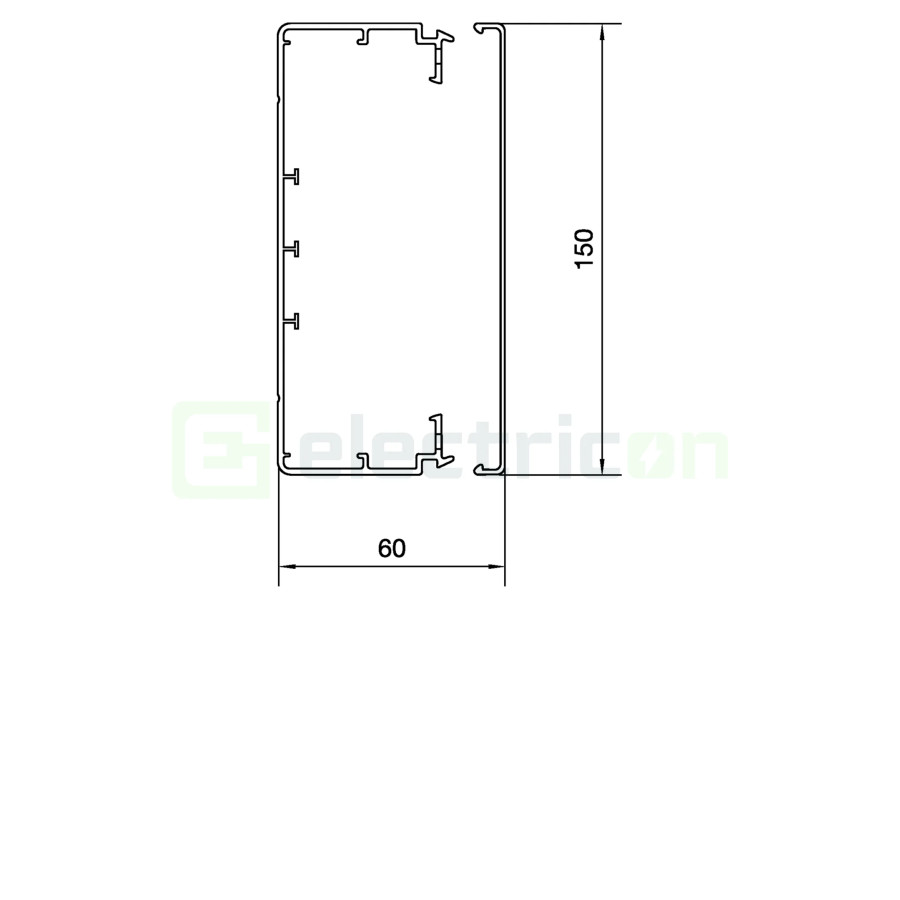 Canal cablu PVC LF 60x150mm gri deschis Hager LFH6015009016