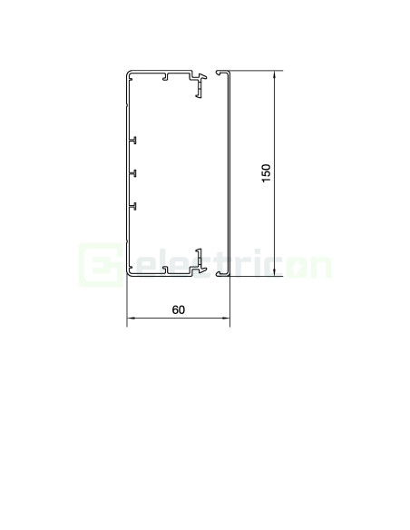 Canal cablu PVC LF 60x150mm gri deschis Hager LFH6015009016