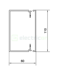 Canal cablu PVC LF 60x110mm gri deschis Hager LFH6011009016 2