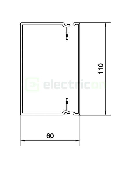 Canal cablu PVC LF 60x110mm gri deschis Hager LFH6011009016