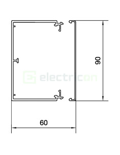 Canal cablu PVC LF 60x90mm gri deschis Hager LFH6009009016 2