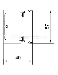 Canal cablu PVC LF 40x60mm gri deschis Hager LFH4006009016 2