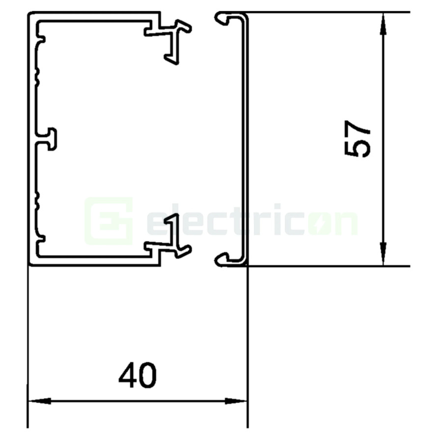 Canal cablu PVC LF 40x60mm gri deschis Hager LFH4006009016