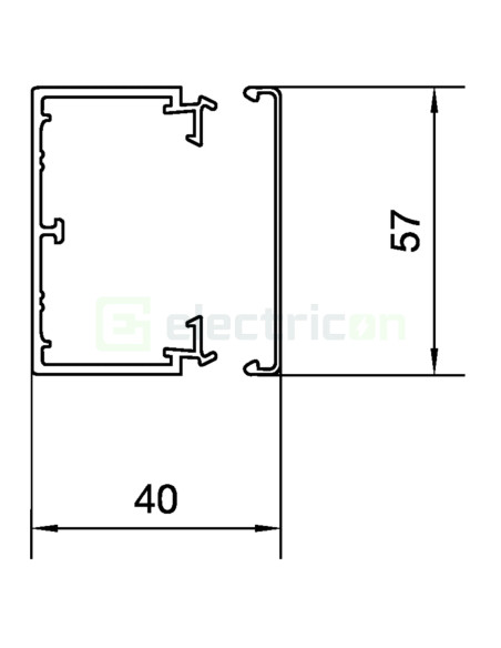 Canal cablu PVC LF 40x60mm gri deschis Hager LFH4006009016