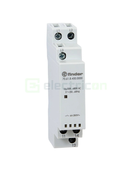 Releu monitorizare tensiune trifazic 208-480V Finder 70.61.8.400.0000