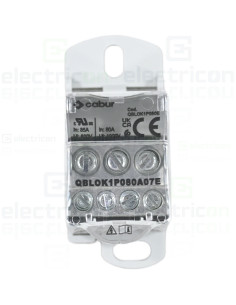 Clemă derivație Cu-Cu - 7 conexiuni (1x16mm² + 2x16mm² + 4x6mm²) 80A IKBC - Schrack IKBC1016