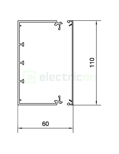 Canal cablu rezistent intemperii 60x110mm alb Hager LFE6011009010