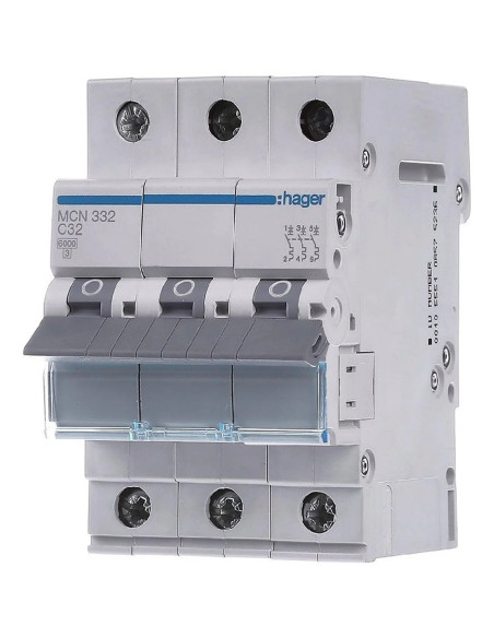 Disjunctor automat MCB curba C 32A 3P Hager MCN332