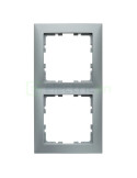 Ramă - 2 module - montaj vertical - argintiu - Berker S.1 - 10129939