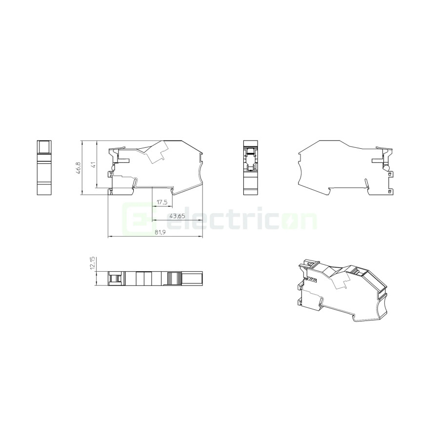 Suport Bara AB-PTI 16-NLS Phoenix Contact Albastru 1030138