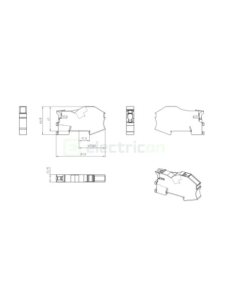 Suport Bara AB-PTI 16-NLS Phoenix Contact Albastru 1030138