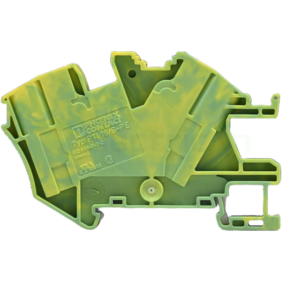 Clemă șir pământ PTI 16/S-PE Phoenix Contact 16mm² galben-verde push-in putere
