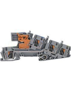 Clemă șir etajată PTI 4-PE/L/NT Phoenix Contact 4mm² gri push-in 5 conexiuni