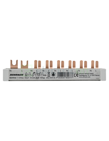 Busbar Monofazat 2P 6 Module MCB Schrack BSA90161