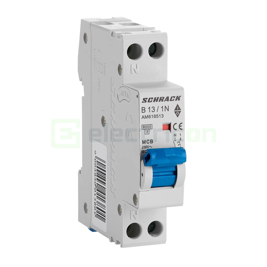 Siguranta Automata MCB Schrack Curba B 13 A 1P+N Cod AM618513