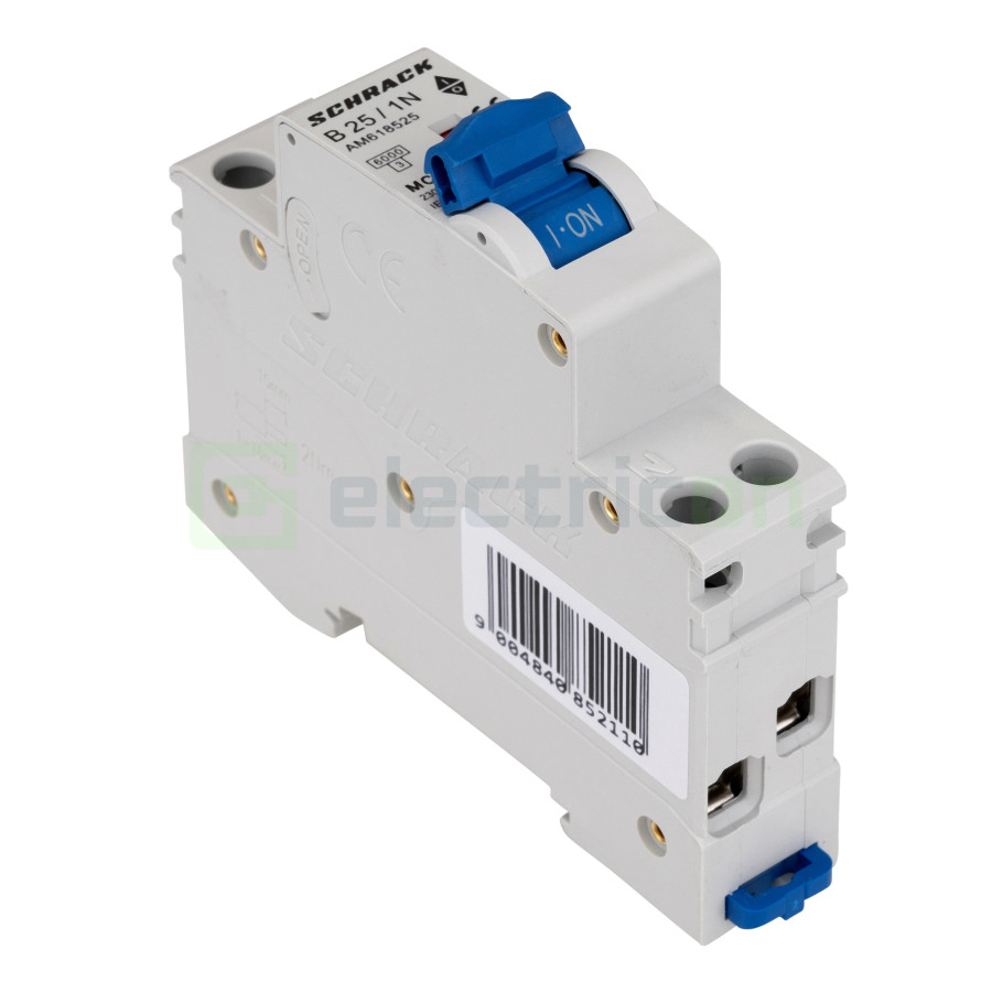 MCB B 25 A 1P+N Schrack AM618525