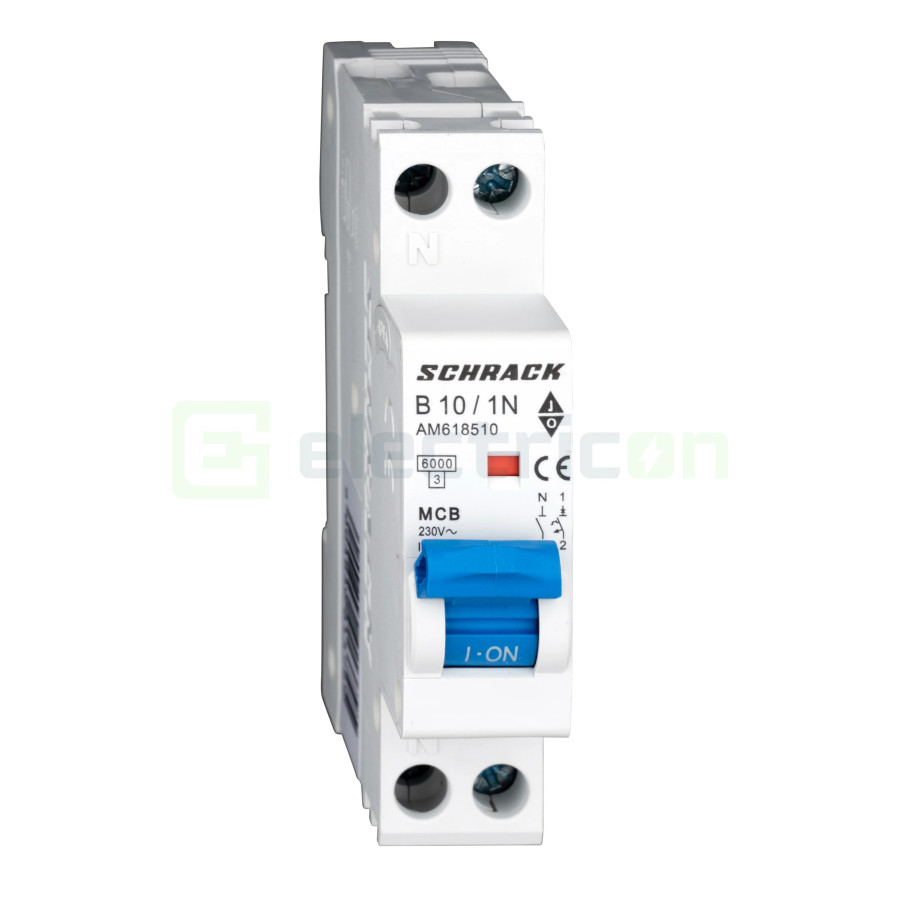 Siguranta Automata MCB Schrack Curba B 10 A 1P+N Cod AM618510