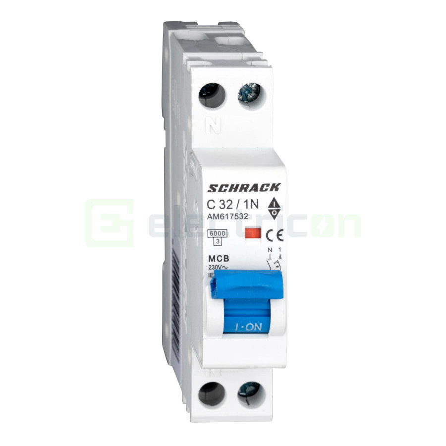 Siguranta Automata MCB Schrack Curba C 32 A 1P+N Cod AM617532
