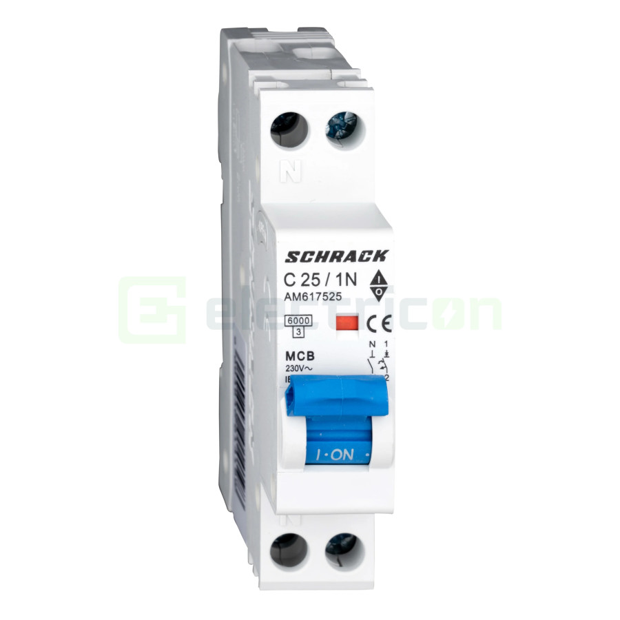 MCB C 25 A 1P+N Schrack AM617525