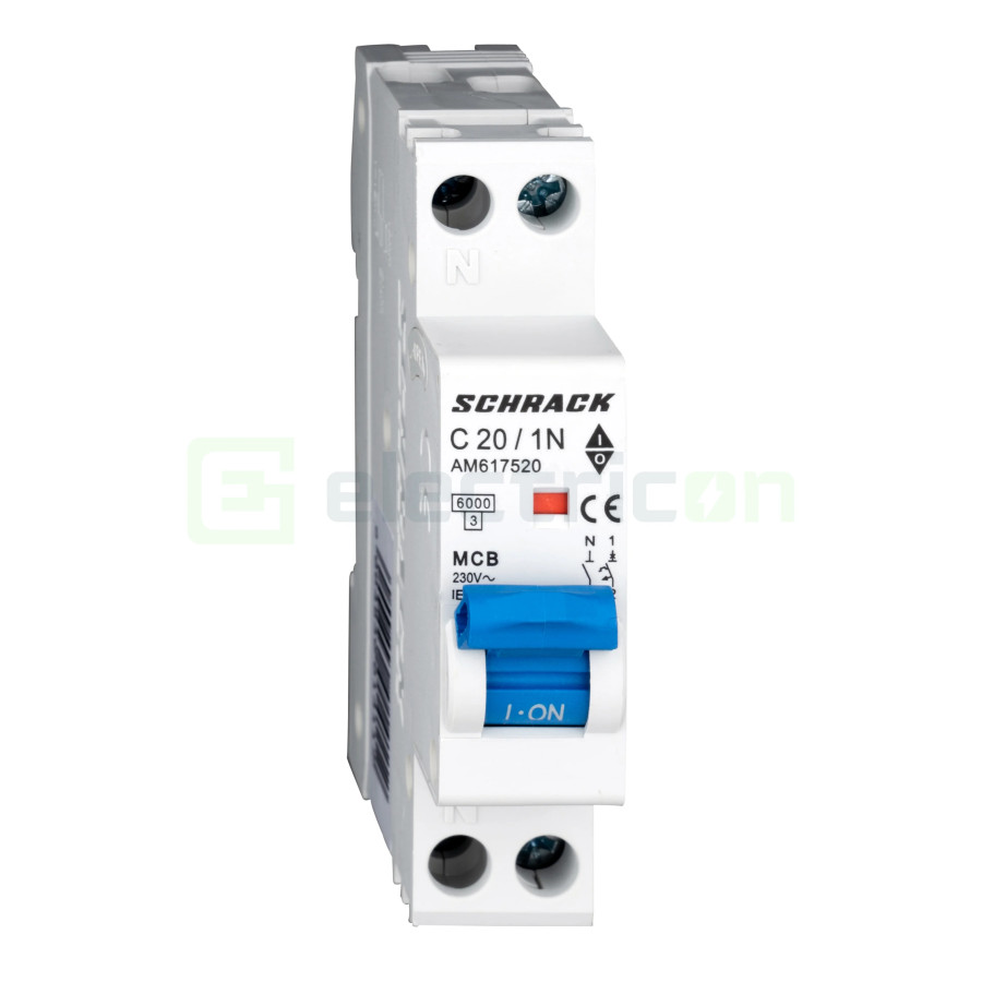 Siguranta Automata MCB Schrack Curba C 20 A 1P+N Cod AM617520