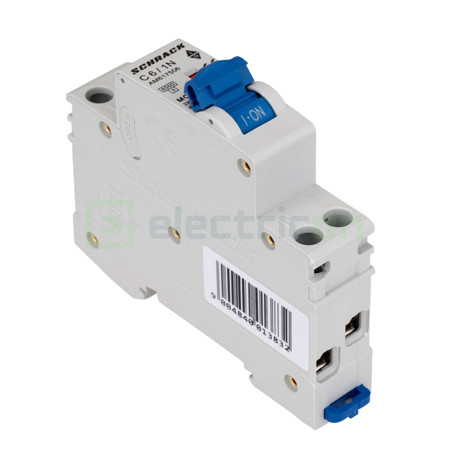 Siguranta Automata MCB Schrack Curba C 6 A 1P+N Cod AM617506