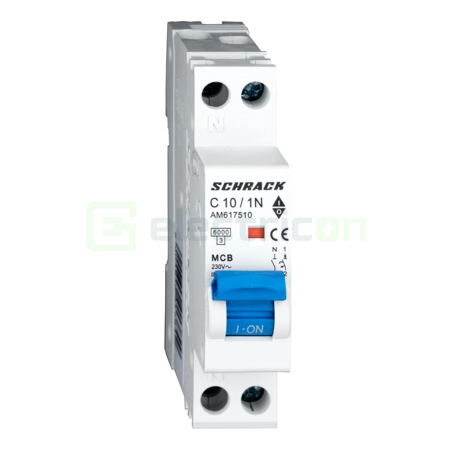 Siguranta Automata MCB Schrack Curba C 10 A 1P+N Cod AM617510