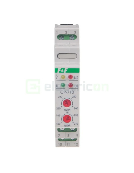 Releu tensiune monofazat blocare timp 16A CP-710 F&F Filipowski