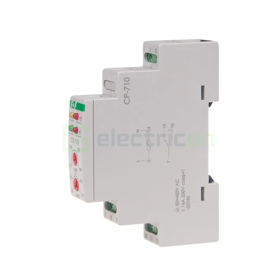 Releu tensiune monofazat blocare timp 16A CP-710 F&F