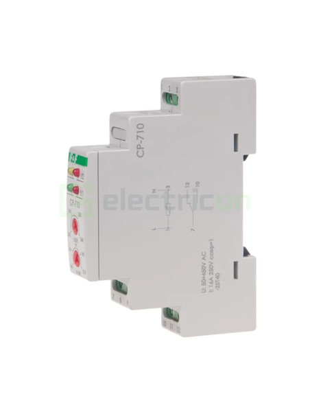 Releu tensiune monofazat blocare timp 16A CP-710 F&F