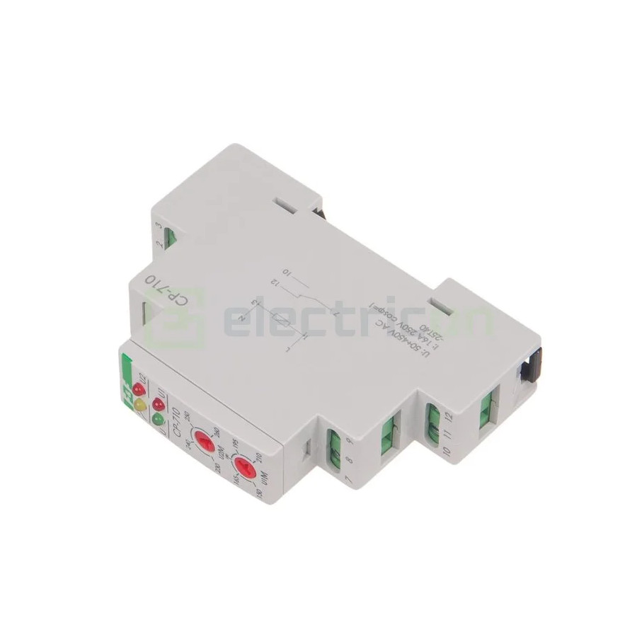 Releu tensiune monofazat blocare timp 16A CP-710 F&F