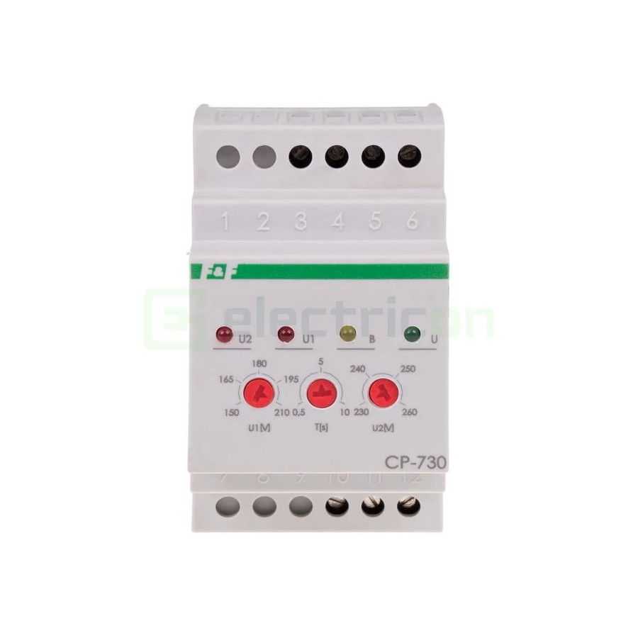 Releu tensiune trifazat blocare timp 10A CP-730 F&F Filipowski