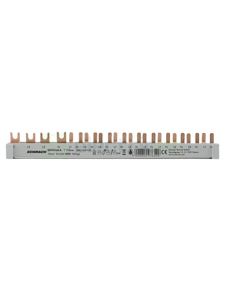 Busbar Trifazat 14 Module RCCB MCB Schrack BS990168-B