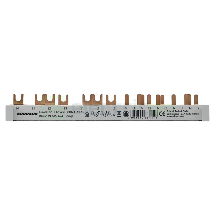 Busbar Trifazat 12 Module RCCB 3P MCB Schrack BSA90167