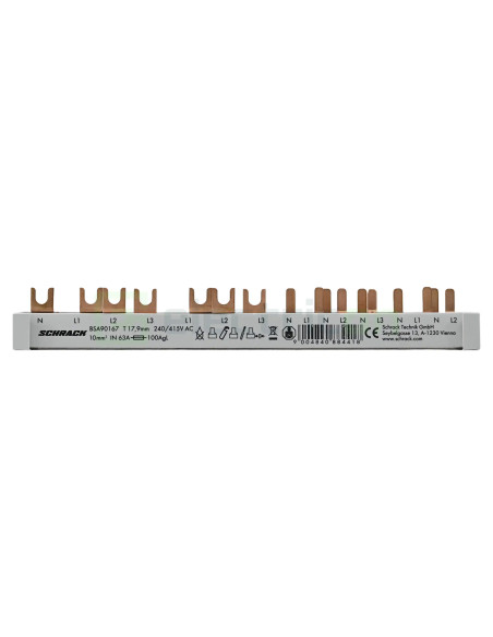 Busbar Trifazat 12 Module RCCB 3P MCB Schrack BSA90167