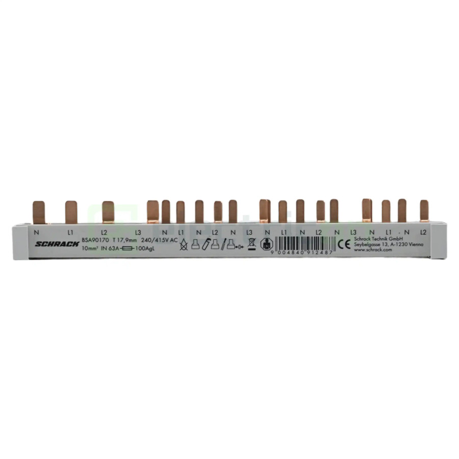 Busbar Trifazat 12 Module RCCB MCB Schrack BSA90170