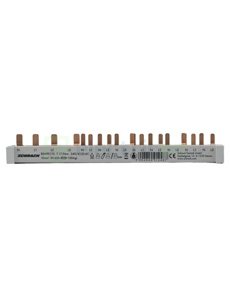 Busbar Trifazat 12 Module RCCB MCB Schrack BSA90170