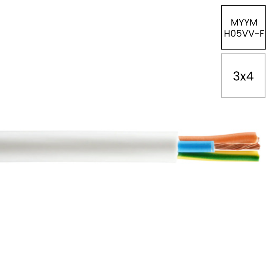 Cablu flexibil H05VV-F MYYM 3x4mm2 cu manta PVC pentru instalatii
