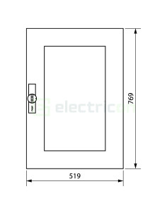 Ușă transparentă - poziție dreaptă - pentru tablouri sistem univers - 800x550 mm - Hager - FZ106N 2