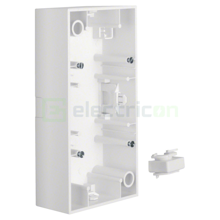 Doză aparataj - montaj aparent - 2 module poziționate orizontal - alb mat - Berker S.1, 10429909
