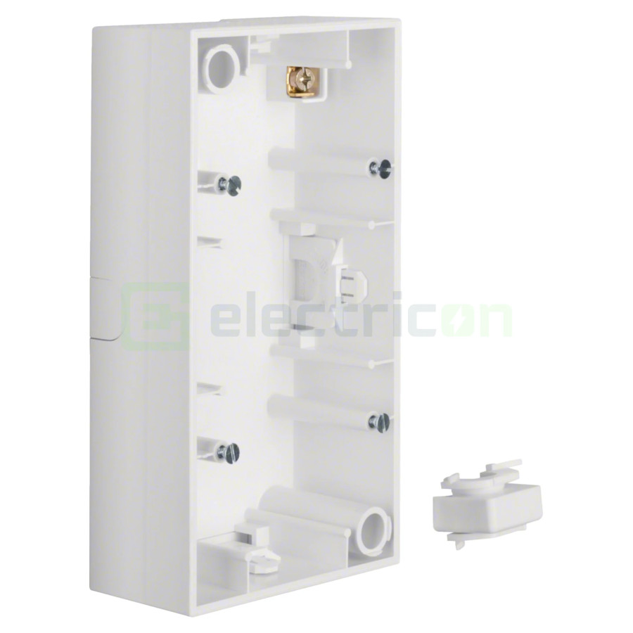 Doza aparataj - montaj aparent - 2 module poziționate orizontal - alb lucios - Berker S.1, 10428989