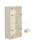 Doză aparataj - montaj aparent - 2 module - 154x83x42 mm - poziționate orizontal - bej lucios - Berker S.1, 10428982