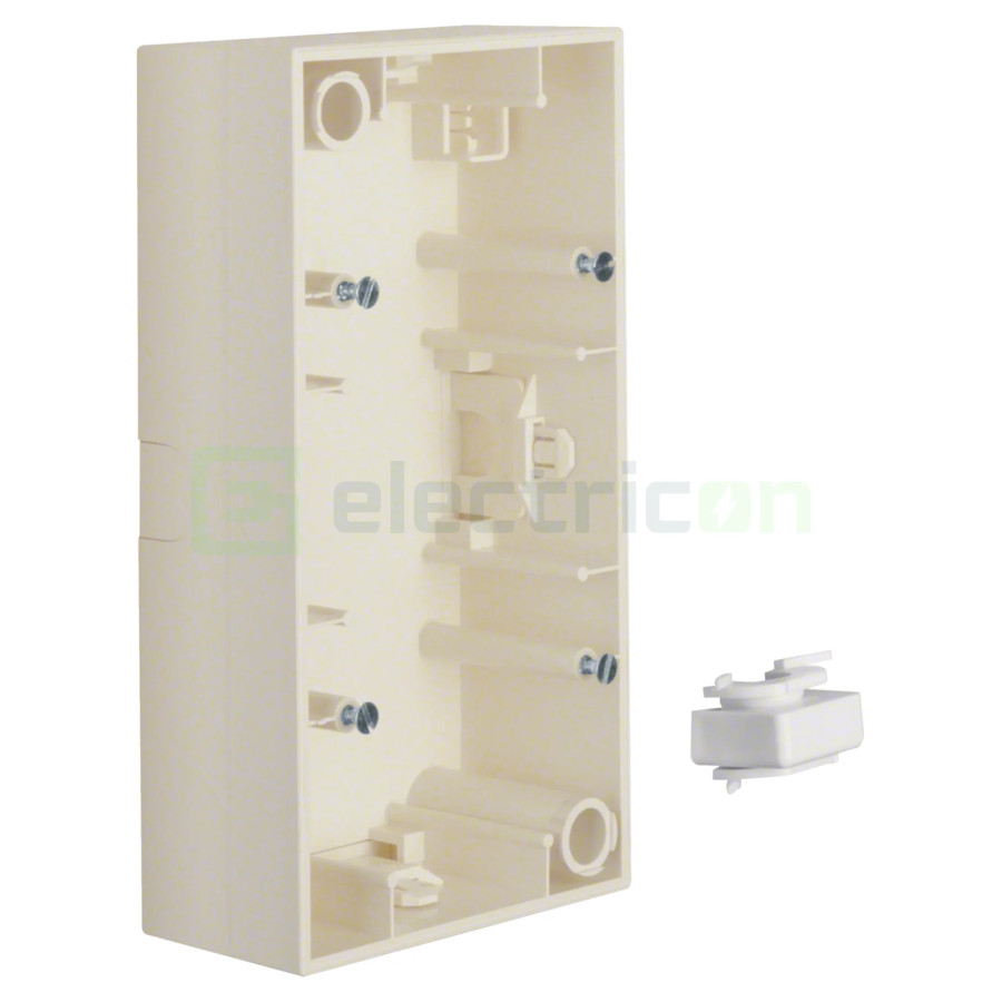 Doza aparataj - montaj aparent - 2 module poziționate orizontal - bej lucios - Berker S.1, 10428982