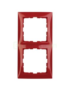 Ramă - 2 module - montaj vertical - roșu rubin lucios - Berker S.1 - 10128962