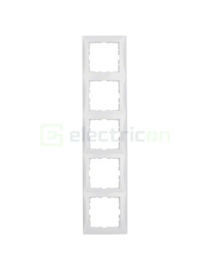 Ramă - 5 module - montaj vertical - alb lucios - Berker S.1 - 10158989
