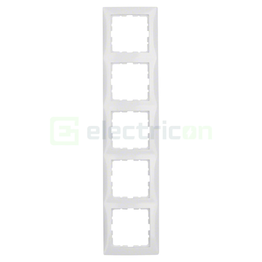 Ramă - 5 module - montaj vertical - alb lucios - Berker S.1 - 10158989