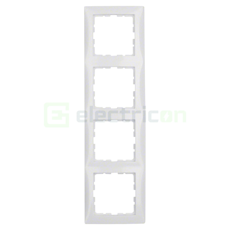 Ramă - 4 module - montaj vertical - alb lucios - Berker S.1 - 10148989